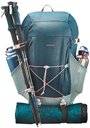 Quechua NH100 Natural Hiking Rucksack 30 Litres Black Turquoise