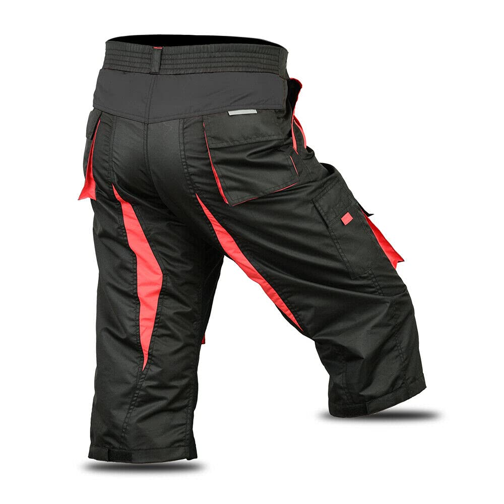 3S Sports Unisex Cycling 3/4 Shorts Mountain MTB Bike Downhill Biking Running Short Pant with Multi Pockets