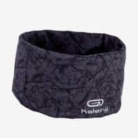 Kalenji MULTIPURPOSE RUNNING HEADBAND - CARBON GREY/BLACK PRINT