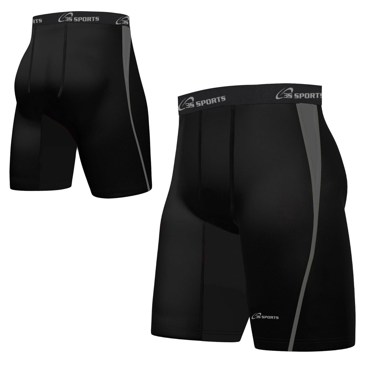 3S SPORTS Men's Compression Shorts Base Layer Brief Pant Thermal Running Gym Fitness Yoga Short