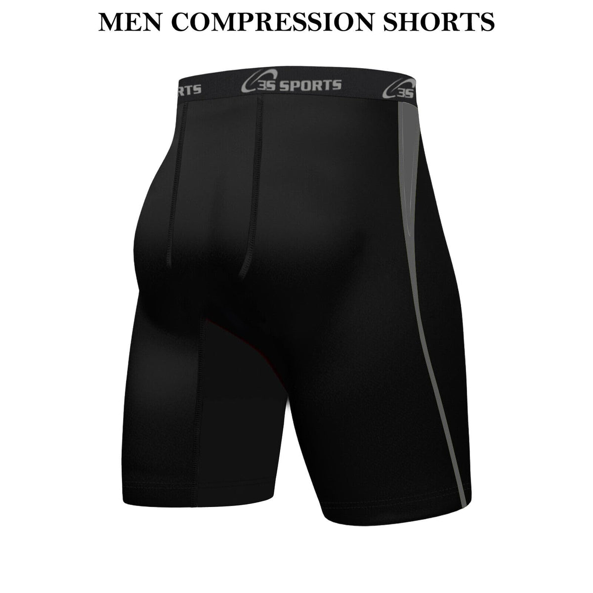 3S SPORTS Men's Compression Shorts Base Layer Brief Pant Thermal Running Gym Fitness Yoga Short