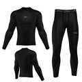 3S SPORTS Men's Thermal Top & Bottom Boys Body Armour Long Sleeve Base Layer Compression Suit Thermals Shirt & Tights Leggings Underwear Set for Workout Skiing Running Hiking Cycling Outdoor Sports