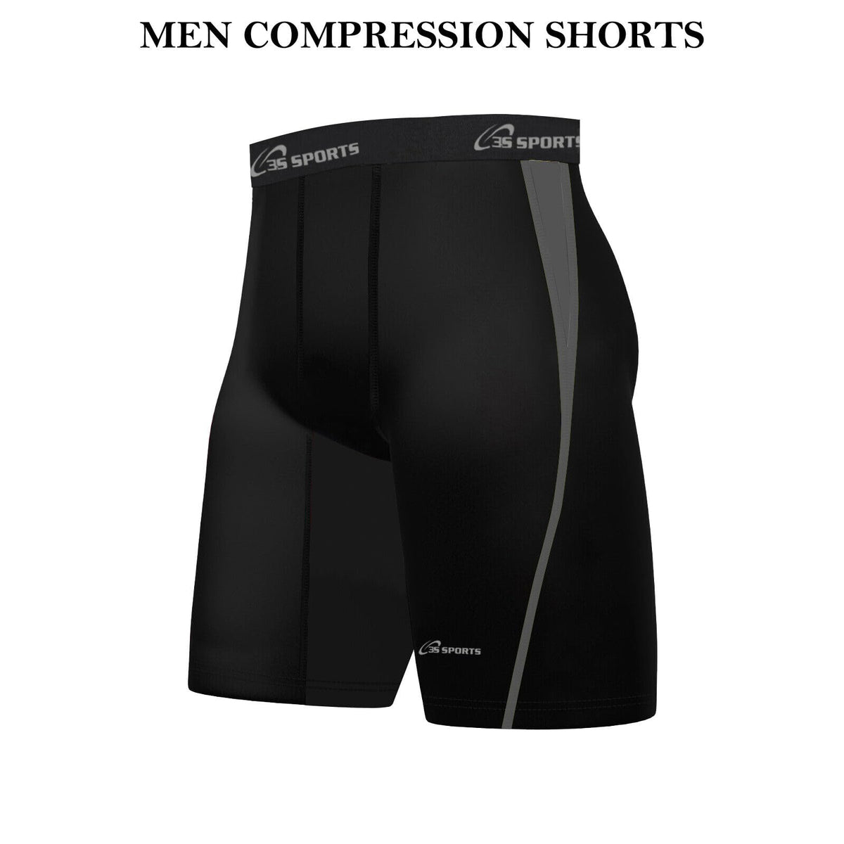 3S SPORTS Men's Compression Shorts Base Layer Brief Pant Thermal Running Gym Fitness Yoga Short