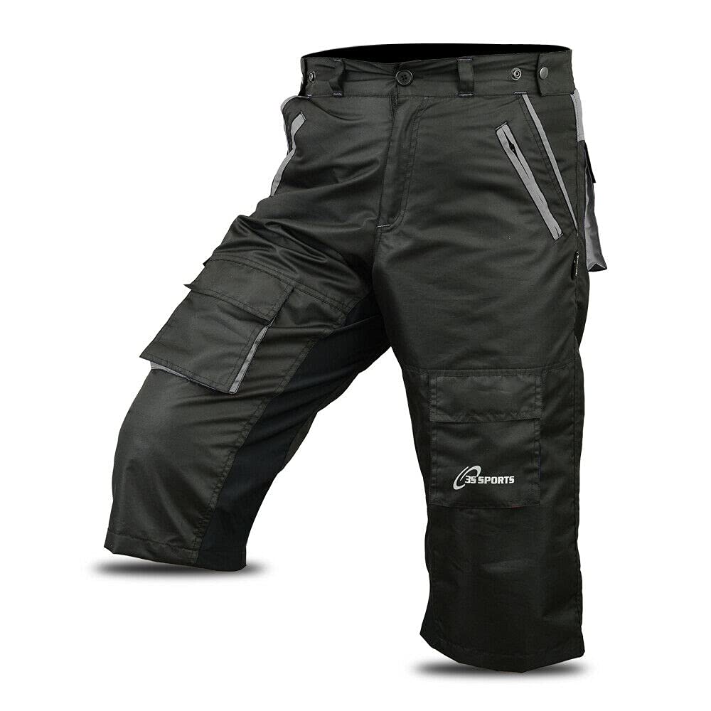 3S Sports Unisex Cycling 3/4 Shorts Mountain MTB Bike Downhill Biking Running Short Pant with Multi Pockets