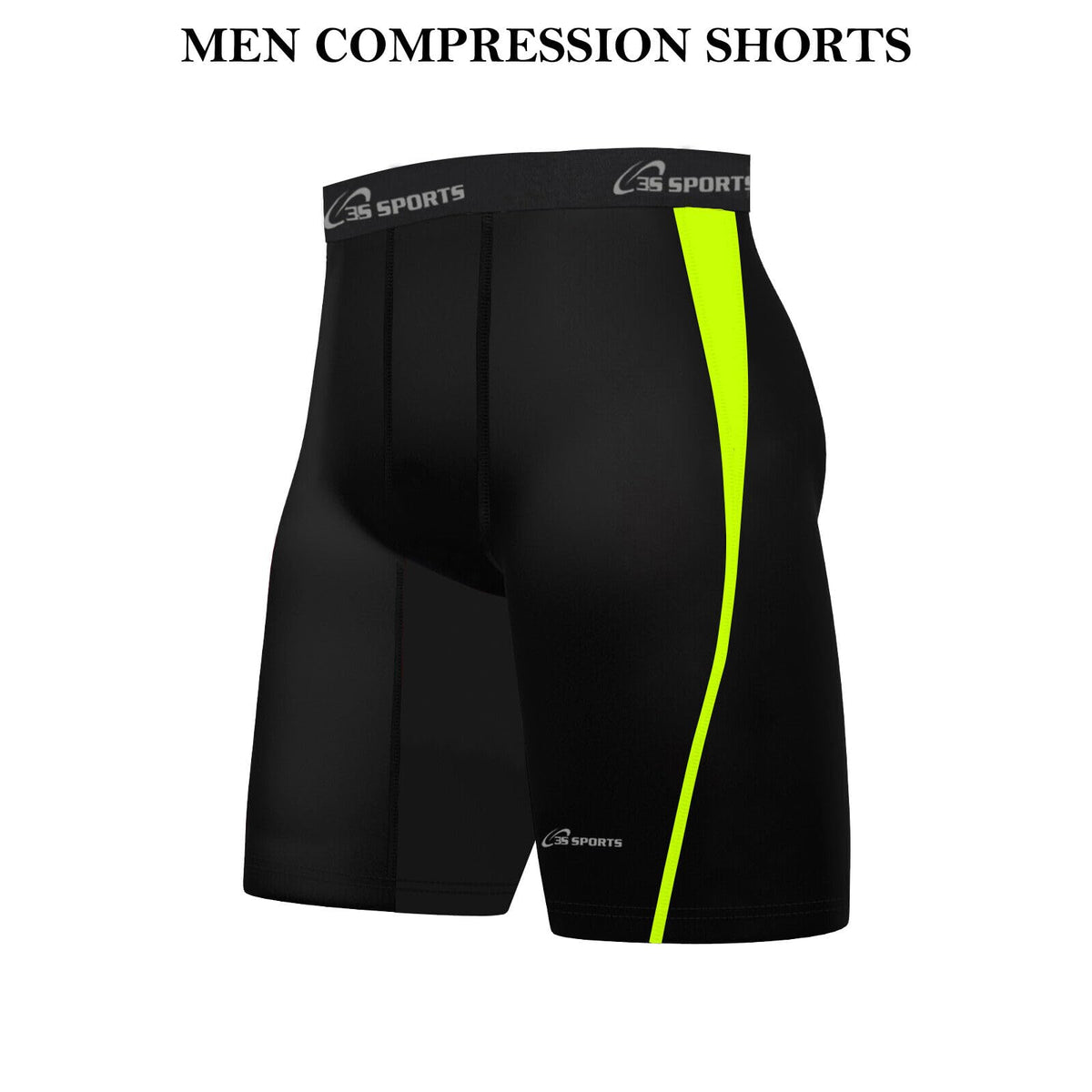 3S SPORTS Men's Compression Shorts Base Layer Brief Pant Thermal Running Gym Fitness Yoga Short