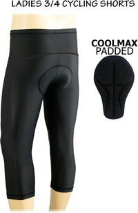 3S SPORTS Women's Cycling 3/4 Tights Padded Shorts Leggings Sportswear Bicycle Bottom Capris Pants for Exercise Bike Riding Running Gym Sports