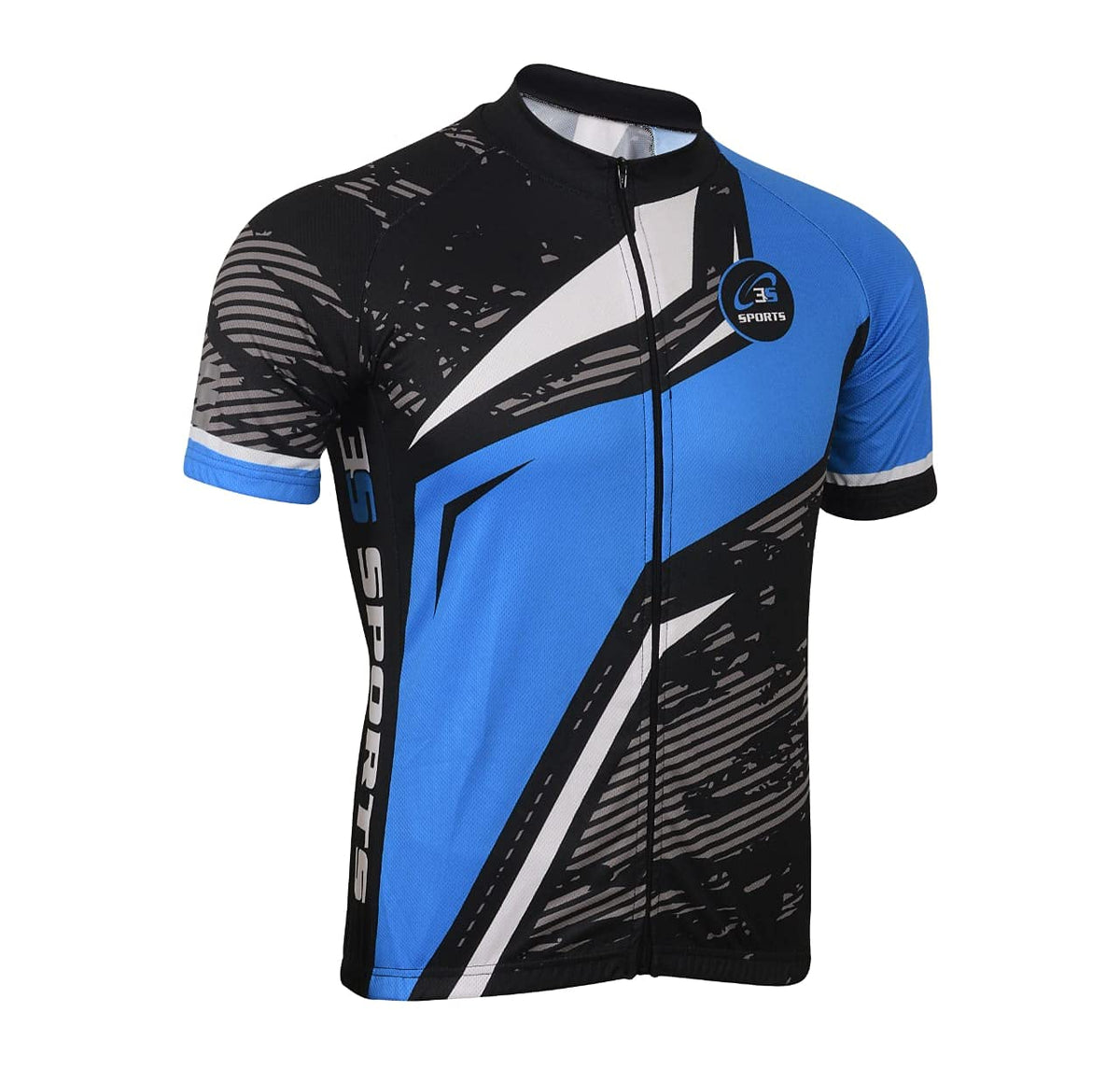 3S SPORTS Men's Cycling Jersey Short Sleeves Mountain Bike Shirt MTB Full Zipper Top Slim Fit T-Shirt with Reflectors and Back Pockets for Biking Racing