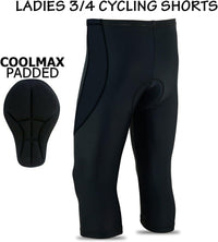 3S Sports Women's Cycling Tights 3/4 Cool Max Anti Bac Padded Shorts Leggings Sports Bicycle Pants for Ladies