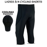 3S Sports Women's Cycling Tights 3/4 Cool Max Anti Bac Padded Shorts Leggings Sports Bicycle Pants for Ladies