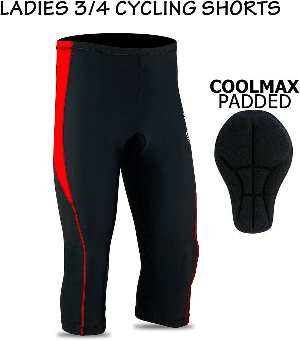 3S Sports Women's Cycling Tights 3/4 Cool Max Anti Bac Padded Shorts Leggings Sports Bicycle Pants for Ladies