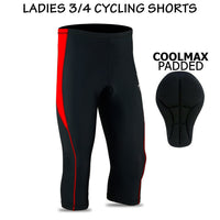 3S Sports Women's Cycling Tights 3/4 Cool Max Anti Bac Padded Shorts Leggings Sports Bicycle Pants for Ladies