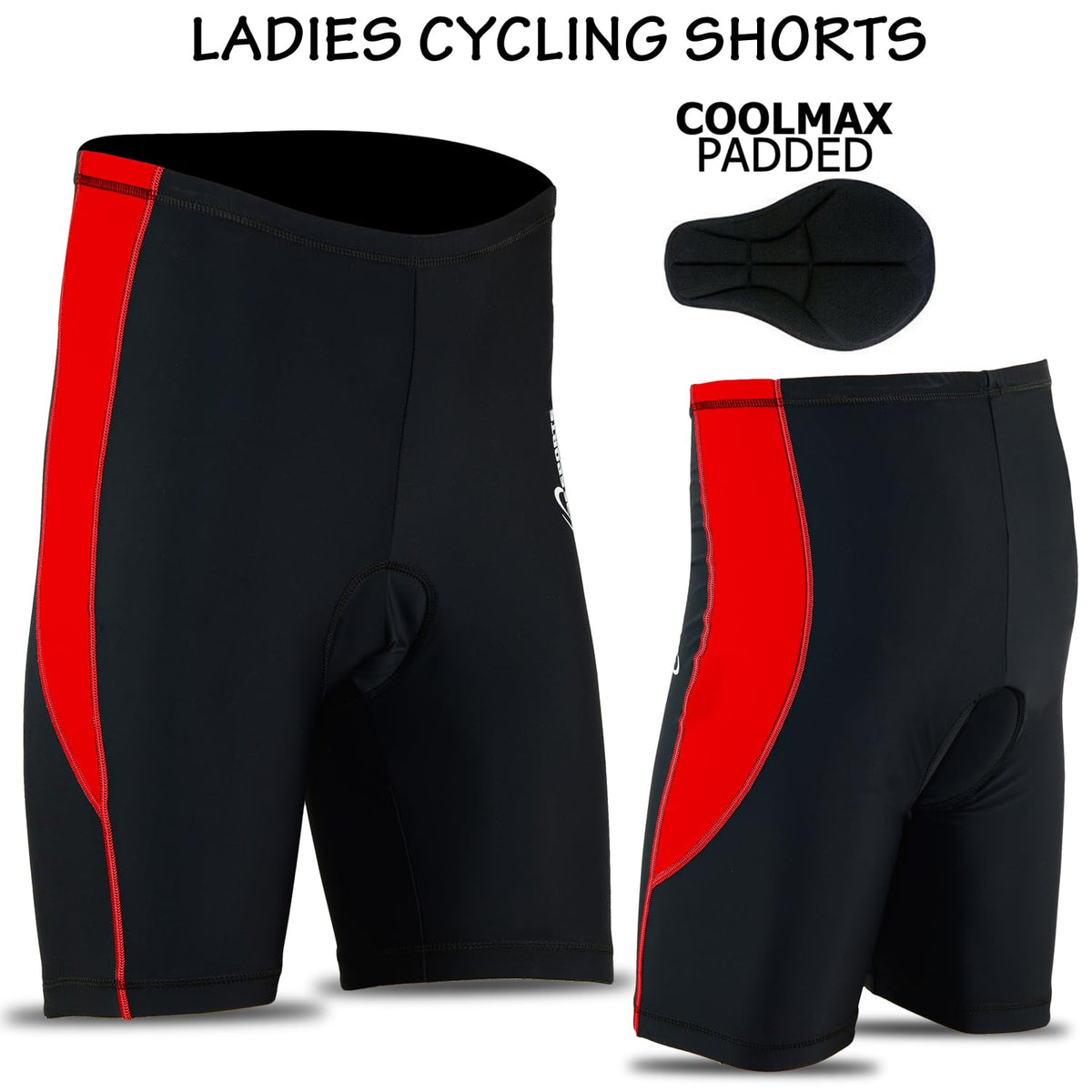 3S SPORTS Women Ladies Cycling Short Coolmax Padded Anti-Bac Cycle Bicycle Shorts