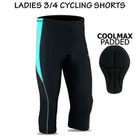 3S Sports Women's Cycling Tights 3/4 Cool Max Anti Bac Padded Shorts Leggings Sports Bicycle Pants for Ladies