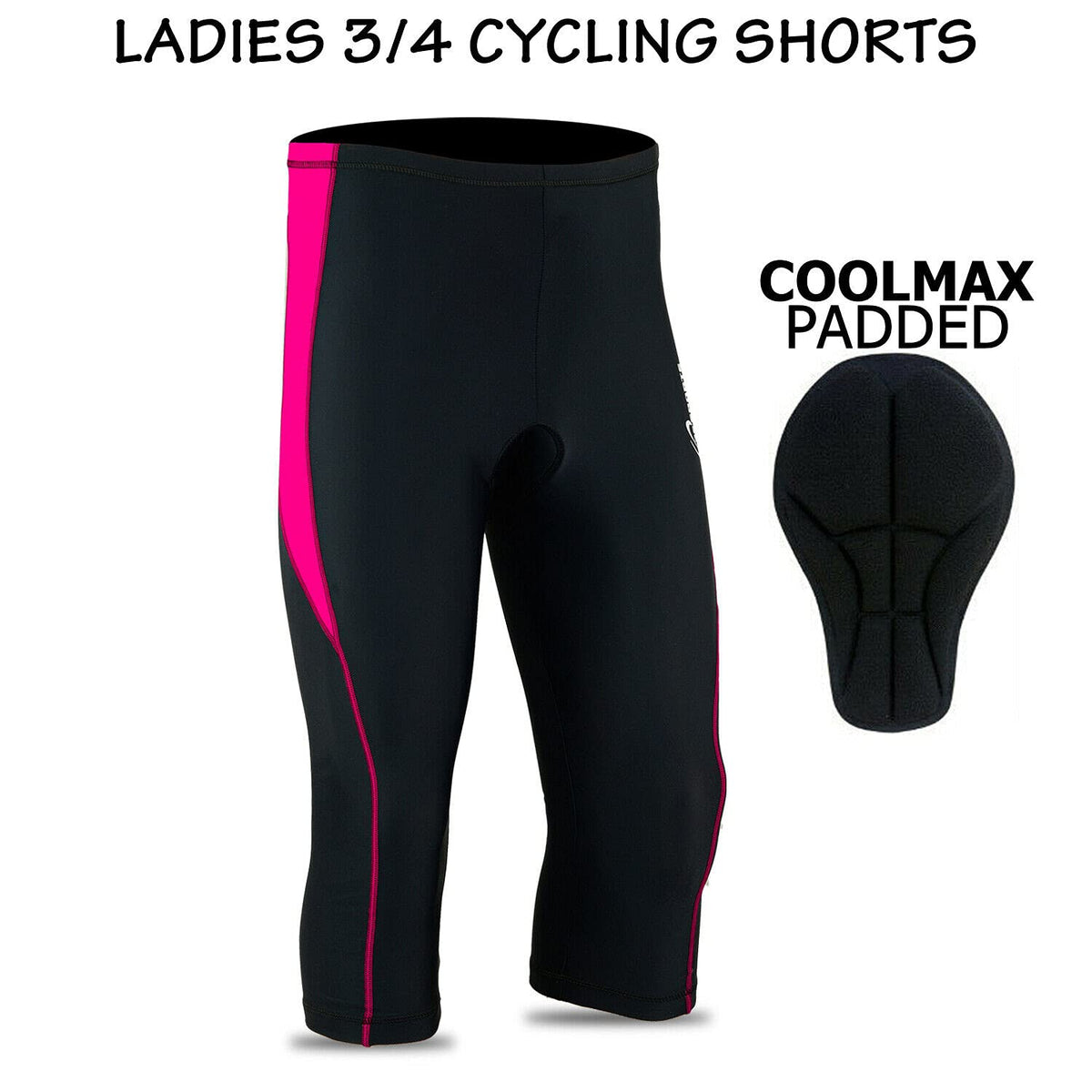 3S Sports Women's Cycling Tights 3/4 Cool Max Anti Bac Padded Shorts Leggings Sports Bicycle Pants for Ladies