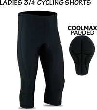 3S Sports Women's Cycling Tights 3/4 Cool Max Anti Bac Padded Shorts Leggings Sports Bicycle Pants for Ladies