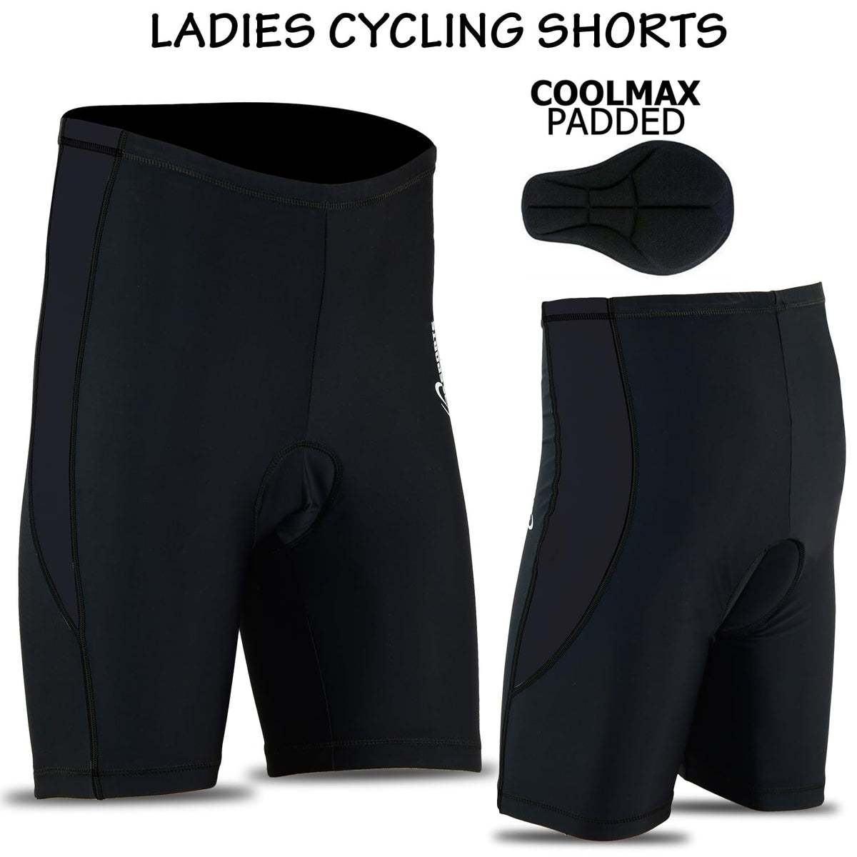 3S SPORTS Women Ladies Cycling Short Coolmax Padded Anti-Bac Cycle Bicycle Shorts