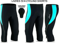3S Sports Women's Cycling Tights 3/4 Cool Max Anti Bac Padded Shorts Leggings Sports Bicycle Pants for Ladies