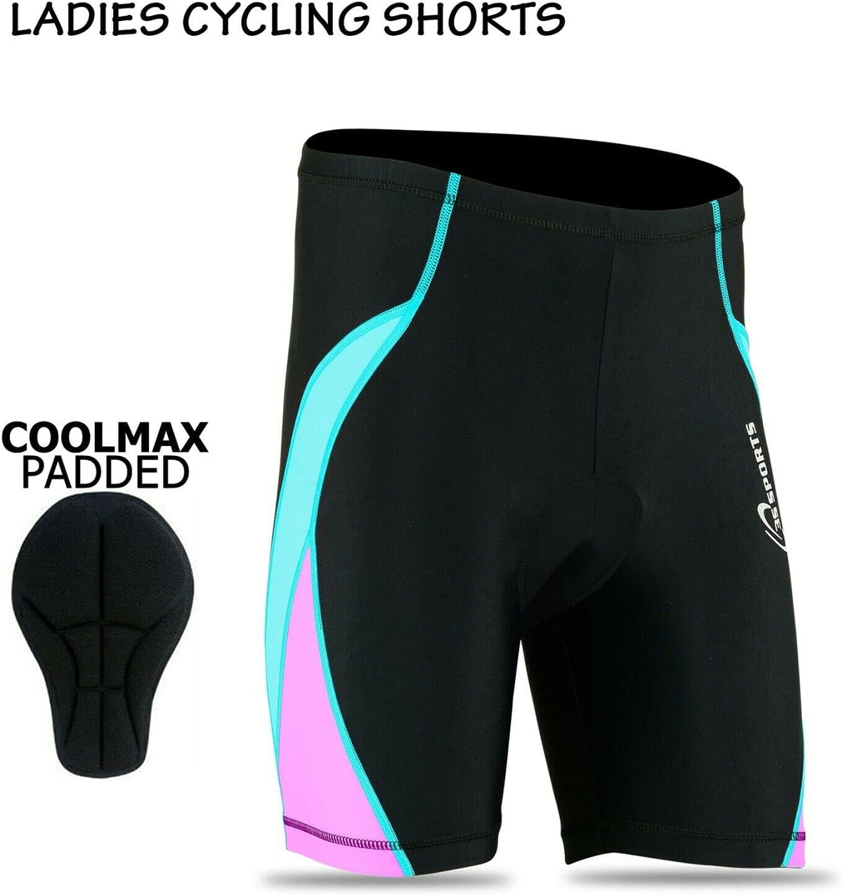 3S SPORTS Women's Cycling Shorts Padded High Waist Leggings Anti-Slip Breathable Adsorbent Lightweight Tights Dancing Walking Running Gym Biker Active Casual Sports Yoga Half Pants for Ladies