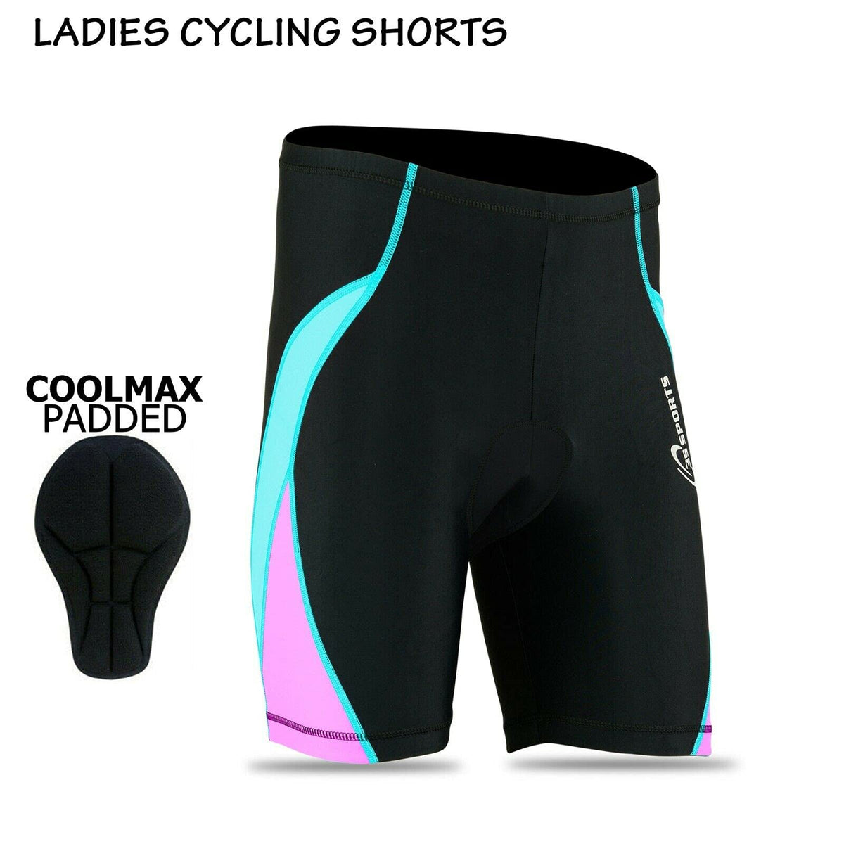 3S SPORTS Women's Cycling Shorts Padded High Waist Leggings Anti-Slip Breathable Adsorbent Lightweight Tights Dancing Walking Running Gym Biker Active Casual Sports Yoga Half Pants for Ladies