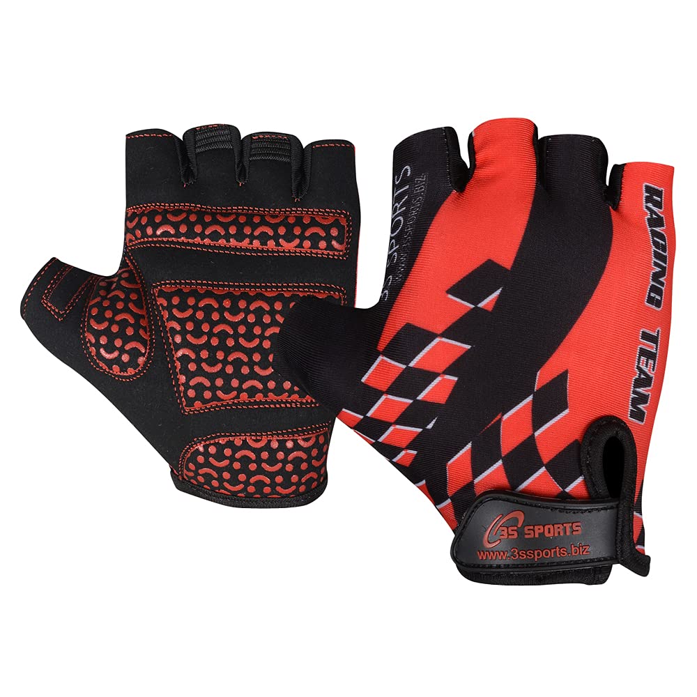 3S Sports Unisex Kids Cycling Gloves Boy's Girl's Half Finger Padded Glove For Biking Hiking Camping & Outdoor Sports