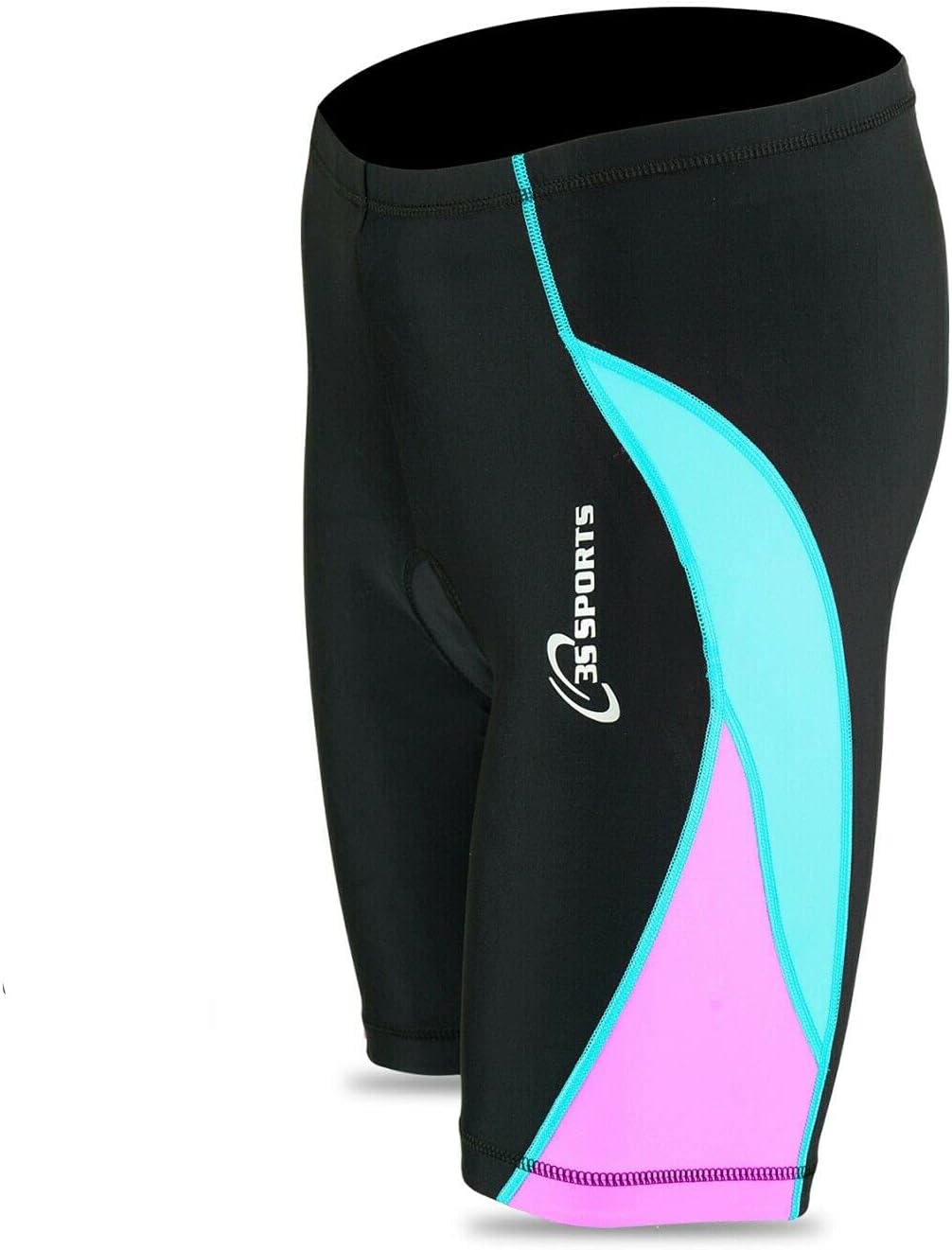 3S SPORTS Women's Cycling Shorts Padded High Waist Leggings Anti-Slip Breathable Adsorbent Lightweight Tights Dancing Walking Running Gym Biker Active Casual Sports Yoga Half Pants for Ladies