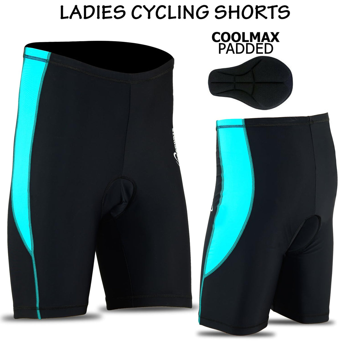 3S SPORTS Women Ladies Cycling Short Coolmax Padded Anti-Bac Cycle Bicycle Shorts