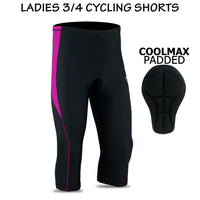 3S Sports Women's Cycling Tights 3/4 Cool Max Anti Bac Padded Shorts Leggings Sports Bicycle Pants for Ladies