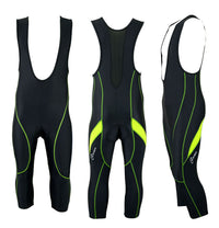 3S Sports Men's Cycling Bib Shorts Bike Tights Coolmax Padded 3/4 Bibs with Reflective Logo for Biking Sports Racing