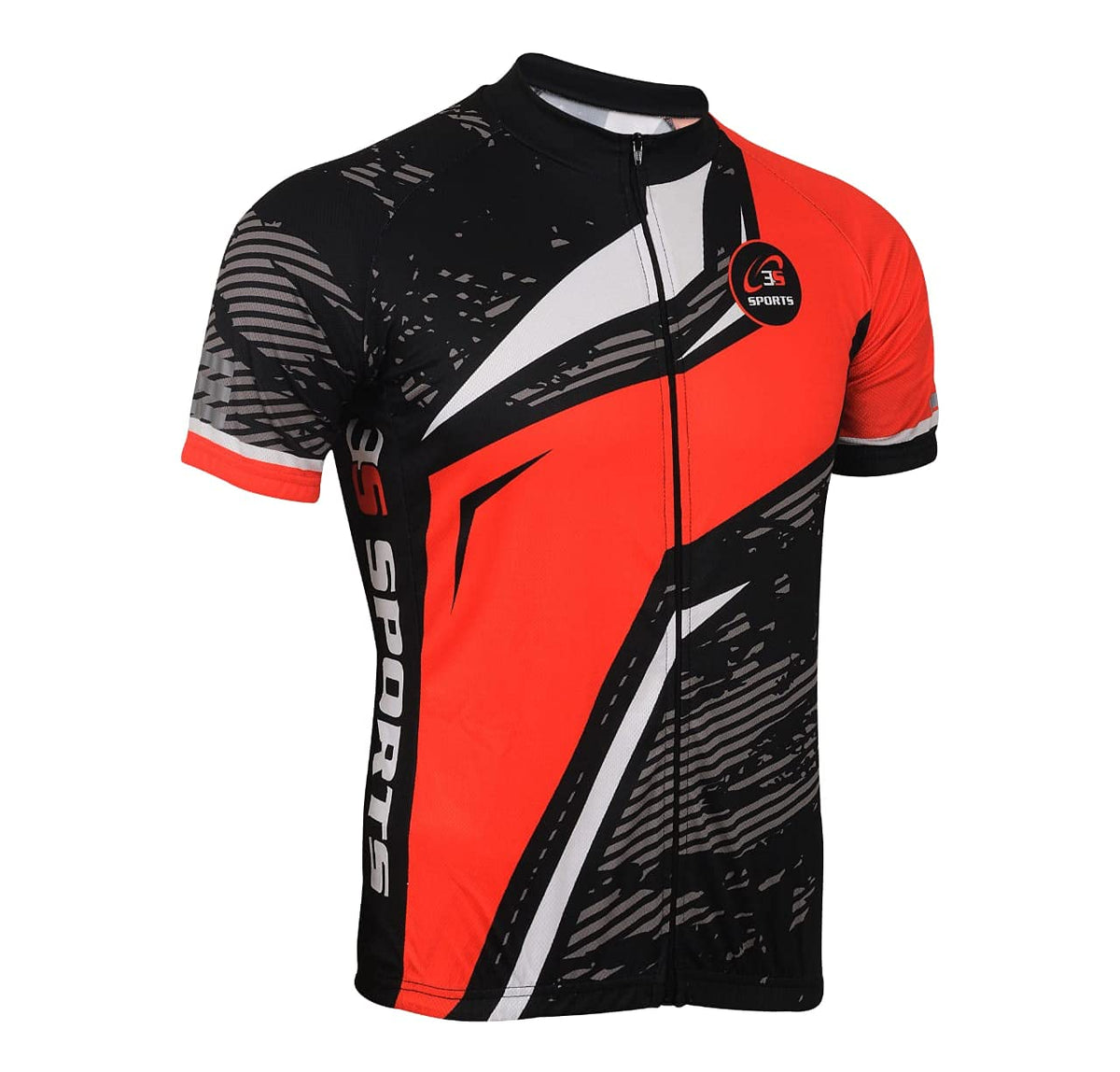 3S SPORTS Men's Cycling Jersey Short Sleeves Mountain Bike Shirt MTB Full Zipper Top Slim Fit T-Shirt with Reflectors and Back Pockets for Biking Racing