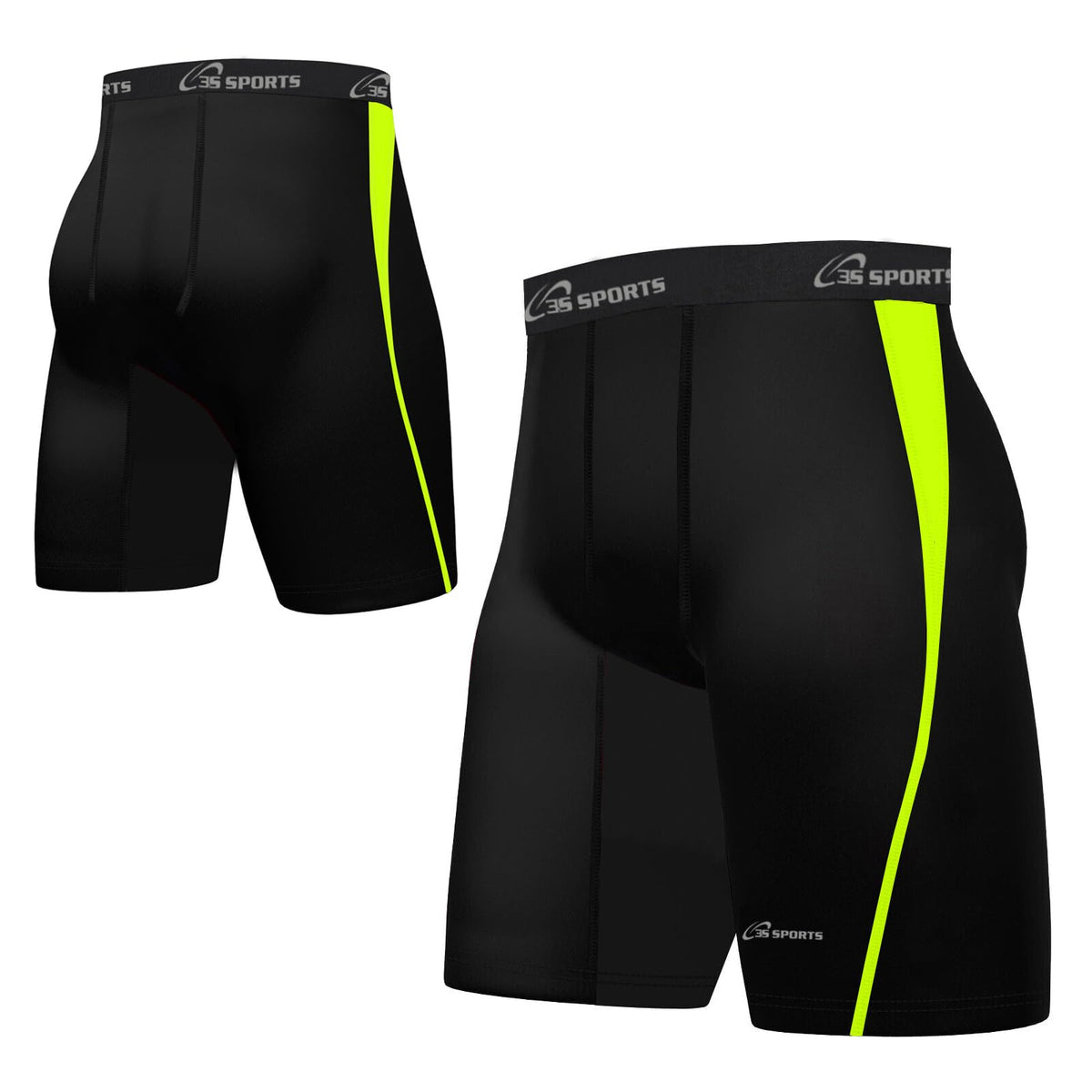 3S SPORTS Men's Compression Shorts Base Layer Brief Pant Thermal Running Gym Fitness Yoga Short