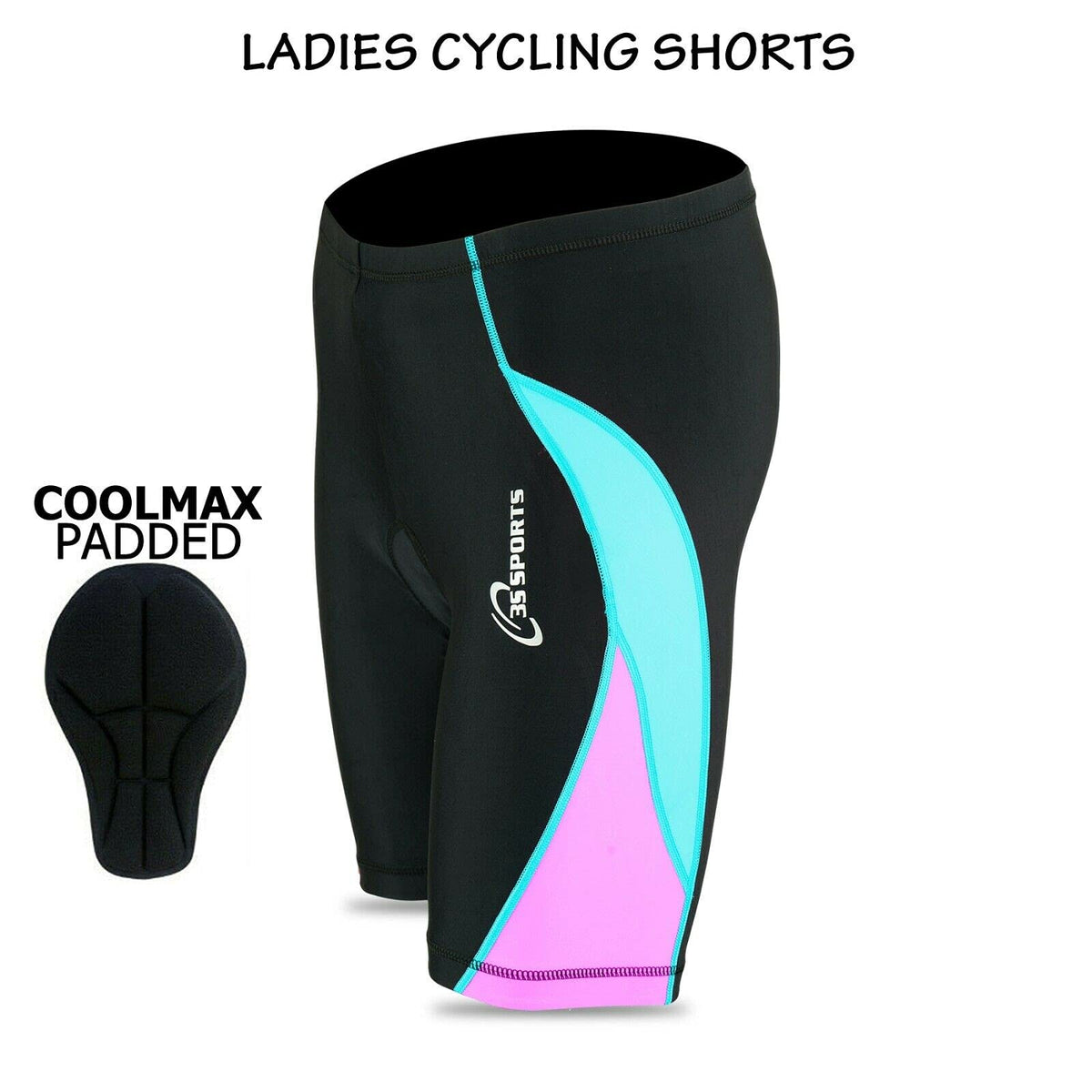 3S SPORTS Women's Cycling Shorts Padded High Waist Leggings Anti-Slip Breathable Adsorbent Lightweight Tights Dancing Walking Running Gym Biker Active Casual Sports Yoga Half Pants for Ladies