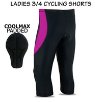 3S Sports Women's Cycling Tights 3/4 Cool Max Anti Bac Padded Shorts Leggings Sports Bicycle Pants for Ladies