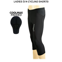 3S SPORTS Women's Cycling 3/4 Tights Padded Shorts Leggings Sportswear Bicycle Bottom Capris Pants for Exercise Bike Riding Running Gym Sports