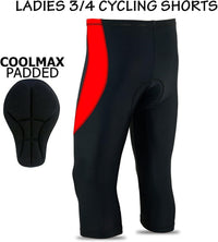 3S Sports Women's Cycling Tights 3/4 Cool Max Anti Bac Padded Shorts Leggings Sports Bicycle Pants for Ladies