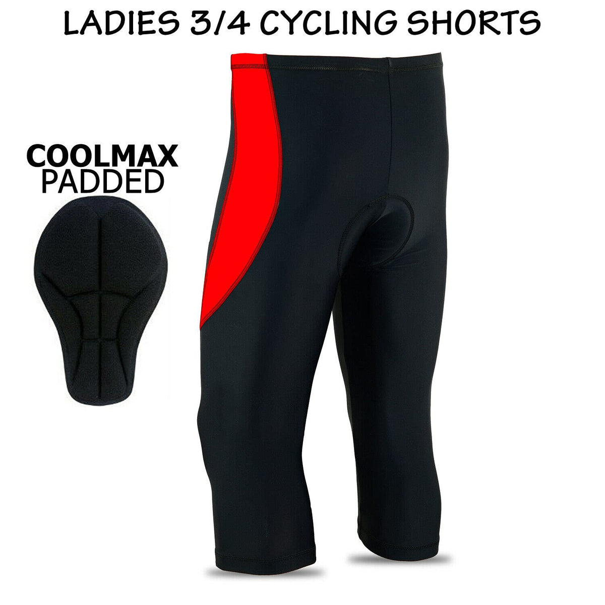 3S Sports Women's Cycling Tights 3/4 Cool Max Anti Bac Padded Shorts Leggings Sports Bicycle Pants for Ladies