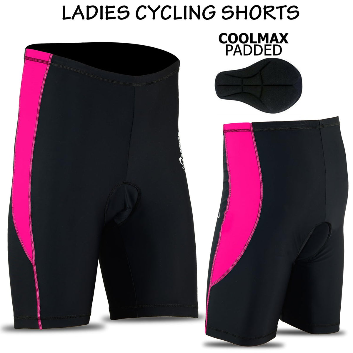 3S SPORTS Women Ladies Cycling Short Coolmax Padded Anti-Bac Cycle Bicycle Shorts