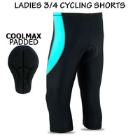 3S Sports Women's Cycling Tights 3/4 Cool Max Anti Bac Padded Shorts Leggings Sports Bicycle Pants for Ladies