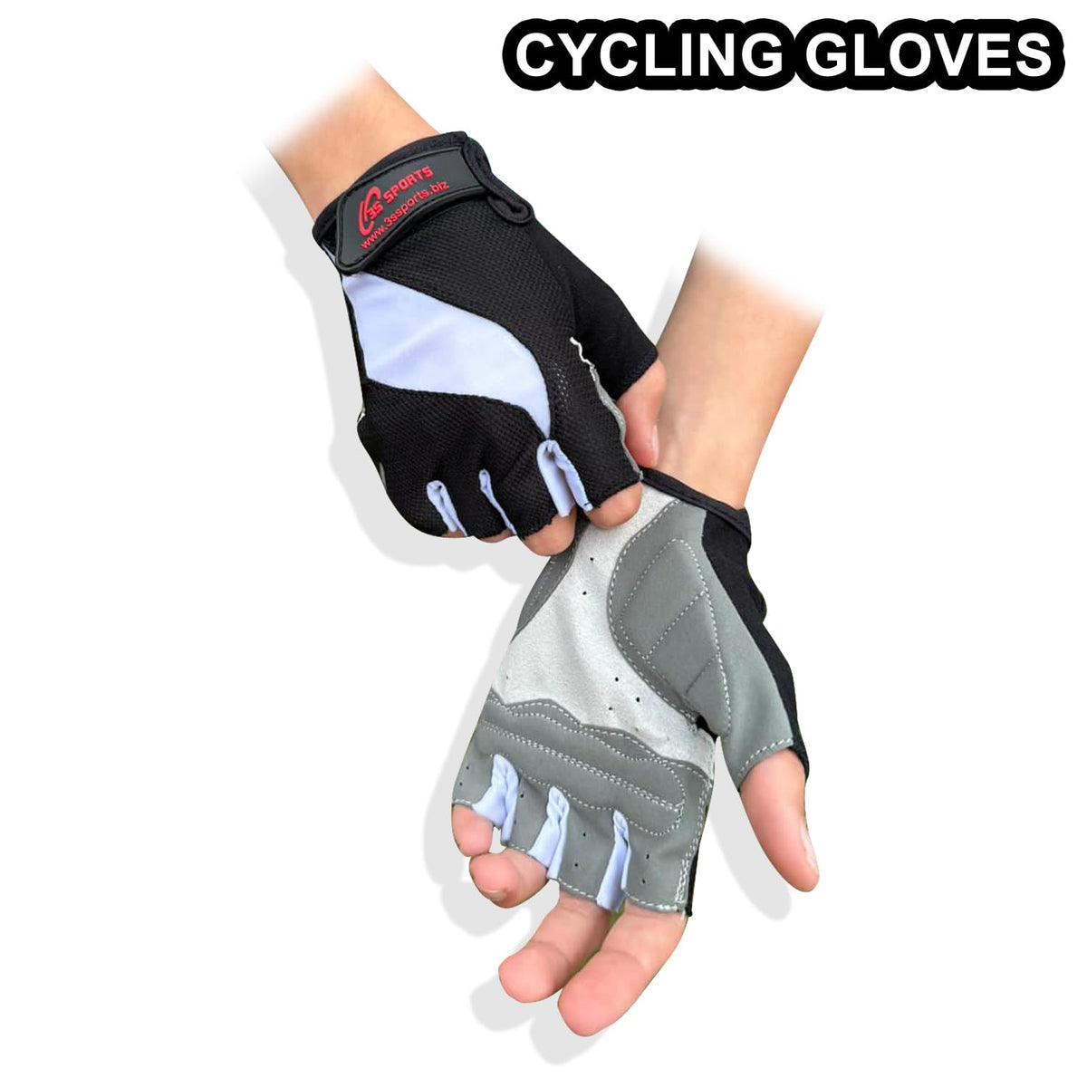 3S SPORTS Men's Cycling Gloves Gel Padded Bicycle Fingerless Half Finger Cycle Bike Gloves