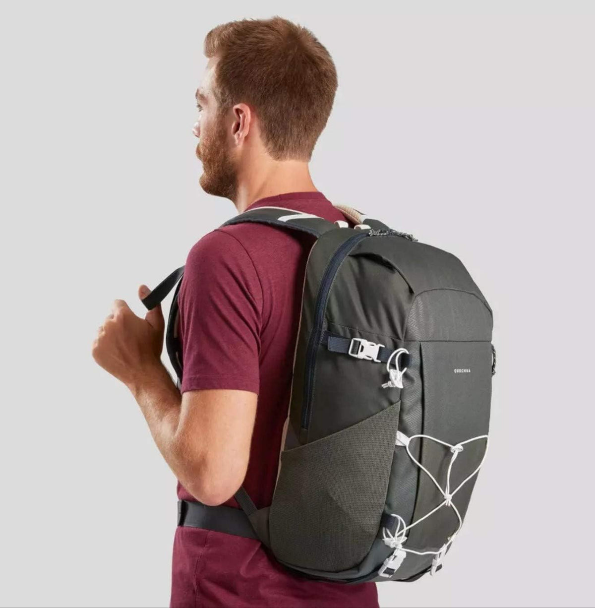 QUECHUA NH100 Natural Hiking Rucksack 30 Litres Khaki