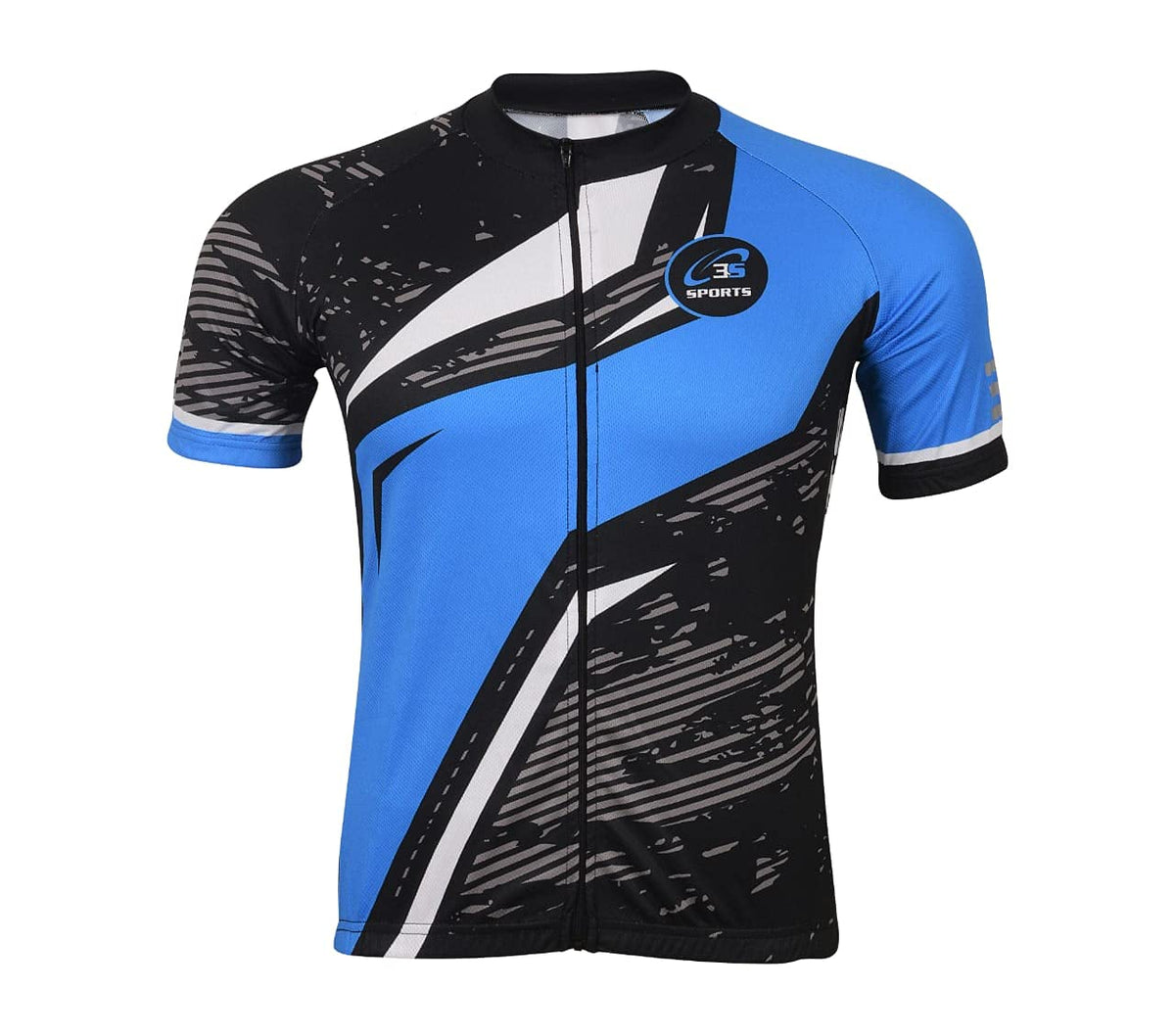 3S SPORTS Men's Cycling Jersey Short Sleeves Mountain Bike Shirt MTB Full Zipper Top Slim Fit T-Shirt with Reflectors and Back Pockets for Biking Racing