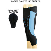 3S SPORTS Women's Cycling 3/4 Tights Padded Shorts Leggings Sportswear Bicycle Bottom Capris Pants for Exercise Bike Riding Running Gym Sports