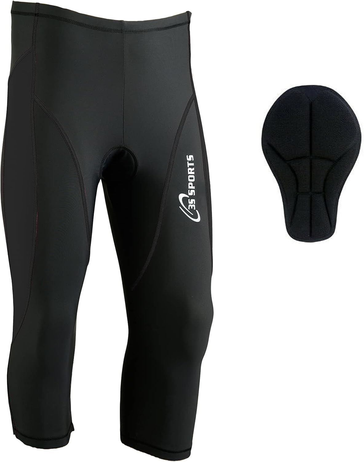 3S SPORTS Women's Cycling 3/4 Tights Padded Shorts Leggings Sportswear Bicycle Bottom Capris Pants for Exercise Bike Riding Running Gym Sports