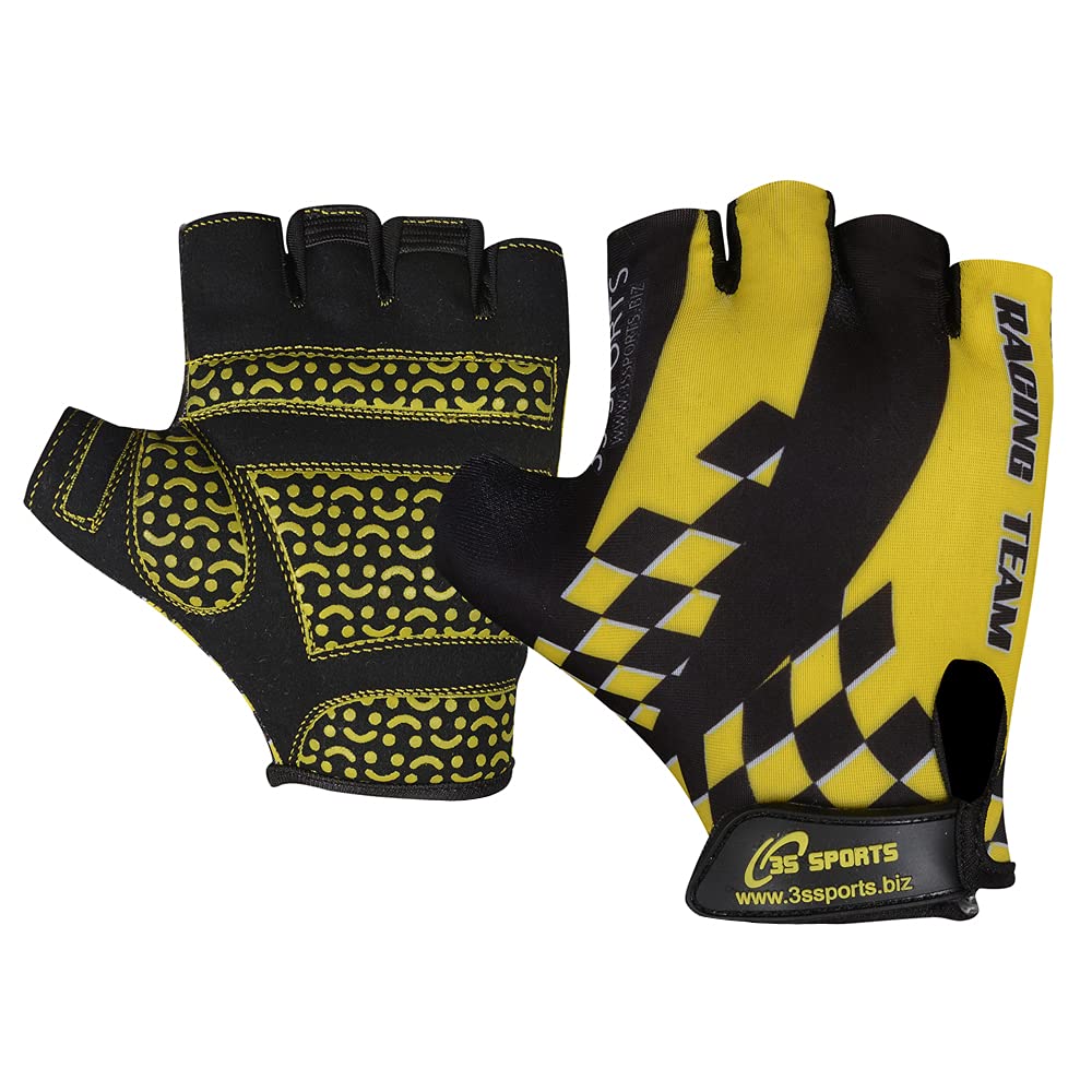 3S Sports Unisex Kids Cycling Gloves Boy's Girl's Half Finger Padded Glove For Biking Hiking Camping & Outdoor Sports
