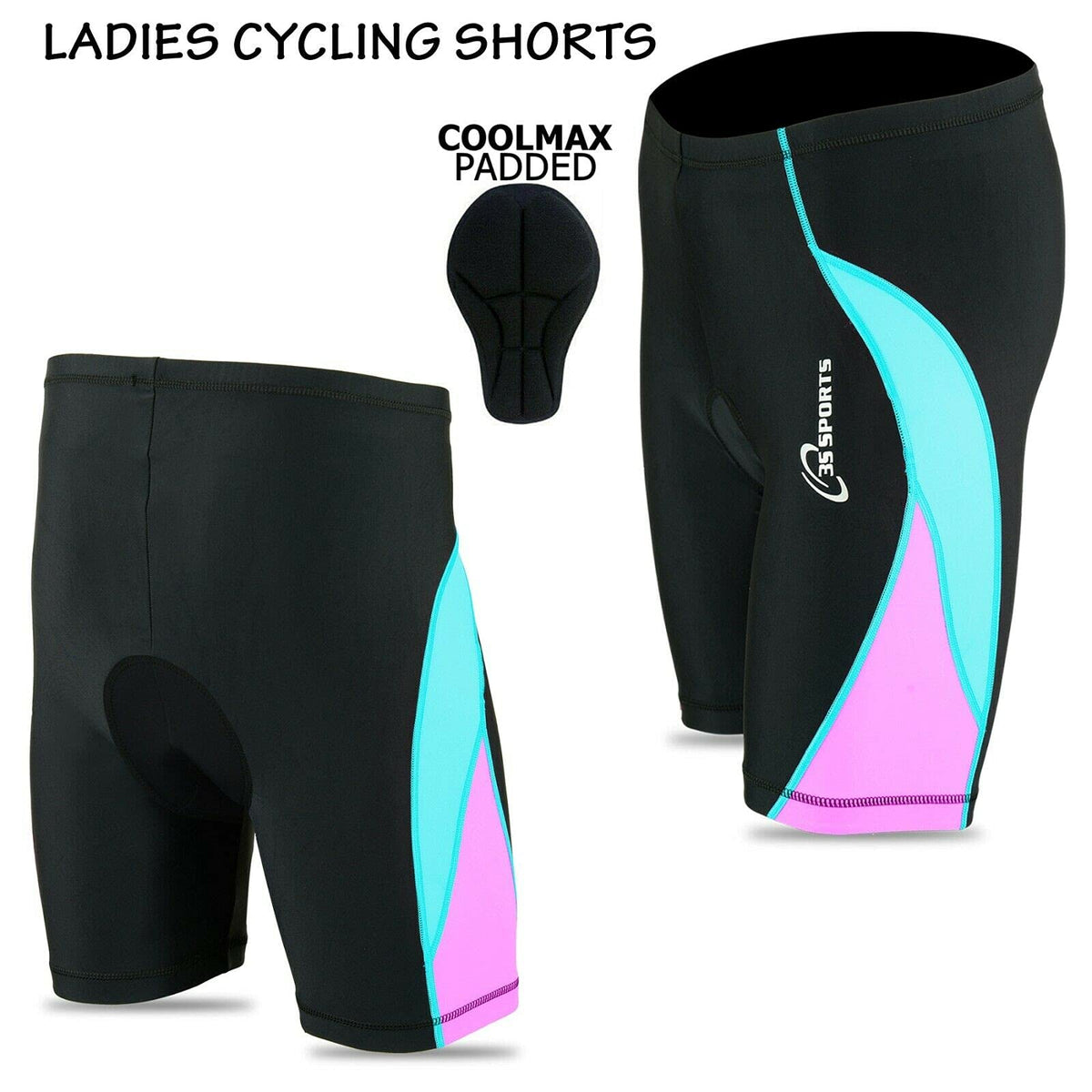 3S SPORTS Women's Cycling Shorts Padded High Waist Leggings Anti-Slip Breathable Adsorbent Lightweight Tights Dancing Walking Running Gym Biker Active Casual Sports Yoga Half Pants for Ladies