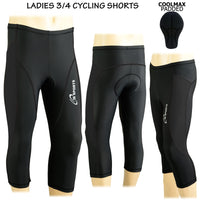 3S SPORTS Women's Cycling 3/4 Tights Padded Shorts Leggings Sportswear Bicycle Bottom Capris Pants for Exercise Bike Riding Running Gym Sports