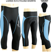 3S SPORTS Women's Cycling 3/4 Tights Padded Shorts Leggings Sportswear Bicycle Bottom Capris Pants for Exercise Bike Riding Running Gym Sports