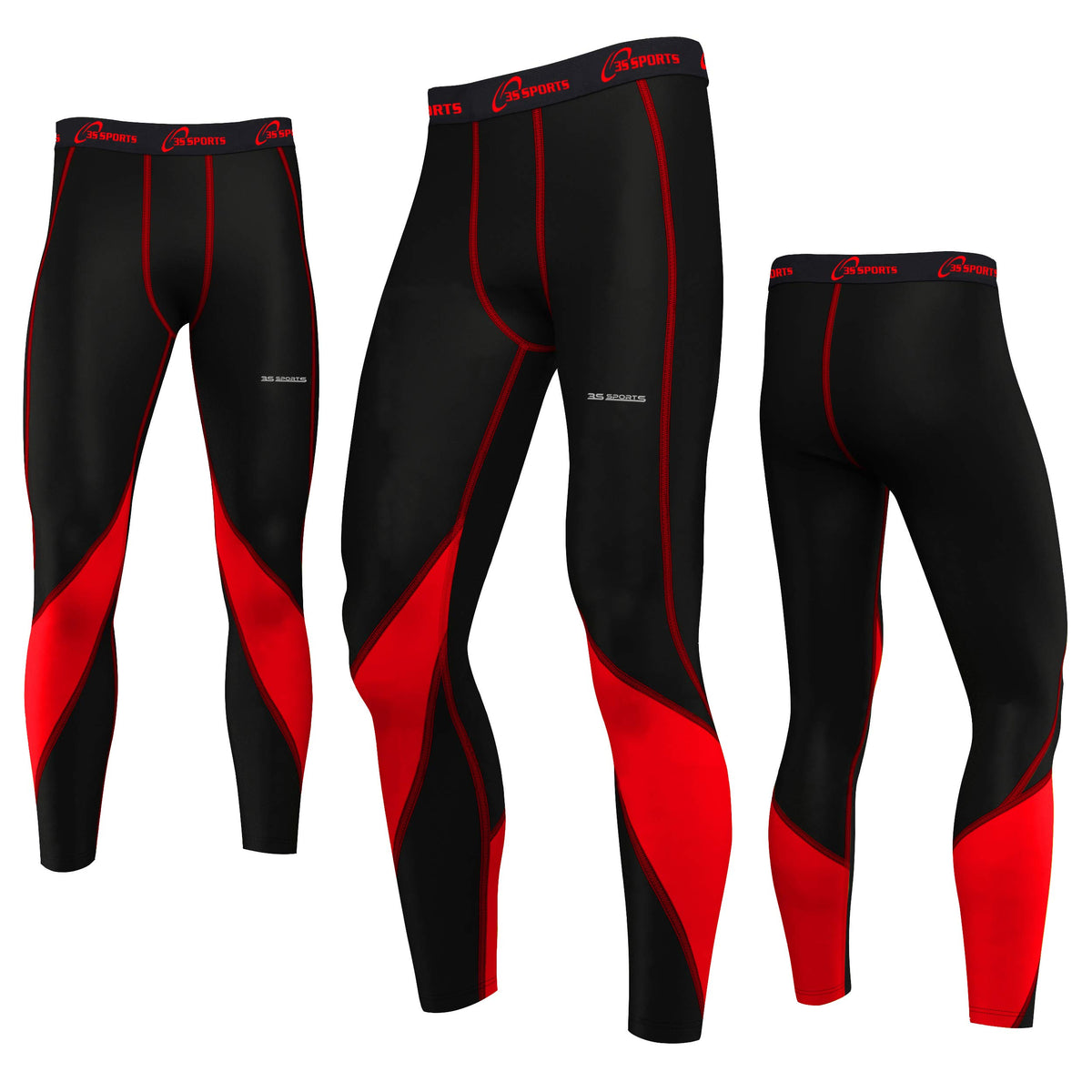 3S SPORTS Men's Thermal Top & Bottom Boys Body Armour Long Sleeve Base Layer Compression Suit Thermals Shirt & Tights Leggings Underwear Set for Workout Skiing Running Hiking Cycling Outdoor Sports