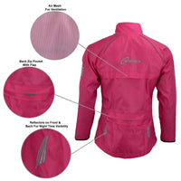 3S SPORTS Ladies Cycling Rain Waterproof Jacket Woman Hi-Visibility Cycle Running Top Coat