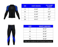 3S SPORTS Men's Thermal Top & Bottom Boys Body Armour Long Sleeve Base Layer Compression Suit Thermals Shirt & Tights Leggings Underwear Set for Workout Skiing Running Hiking Cycling Outdoor Sports