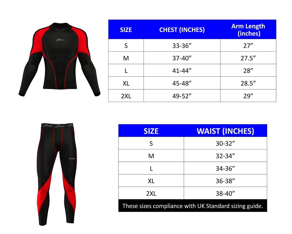 3S SPORTS Men's Thermal Top & Bottom Boys Body Armour Long Sleeve Base Layer Compression Suit Thermals Shirt & Tights Leggings Underwear Set for Workout Skiing Running Hiking Cycling Outdoor Sports